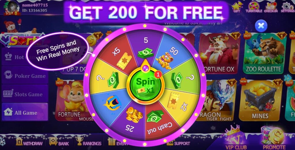 Rummy 334 spin to get real mony